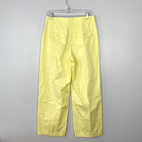 J. Crew Wide-Leg Essential Pant Cotton Poplin Fresh Lemon‎ Yellow Cotton Size 6 - Picture 6 of 12